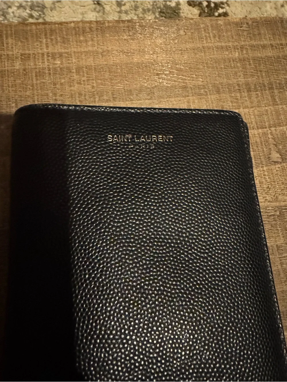 Authentic Saint Laurent Paris Grain de Poudre Leather Long Wallet ✨